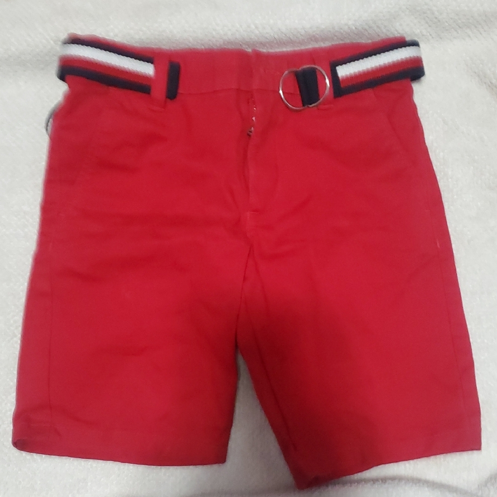 Tommy Hilfiger Red Shorts with Navy & White Logo Trim